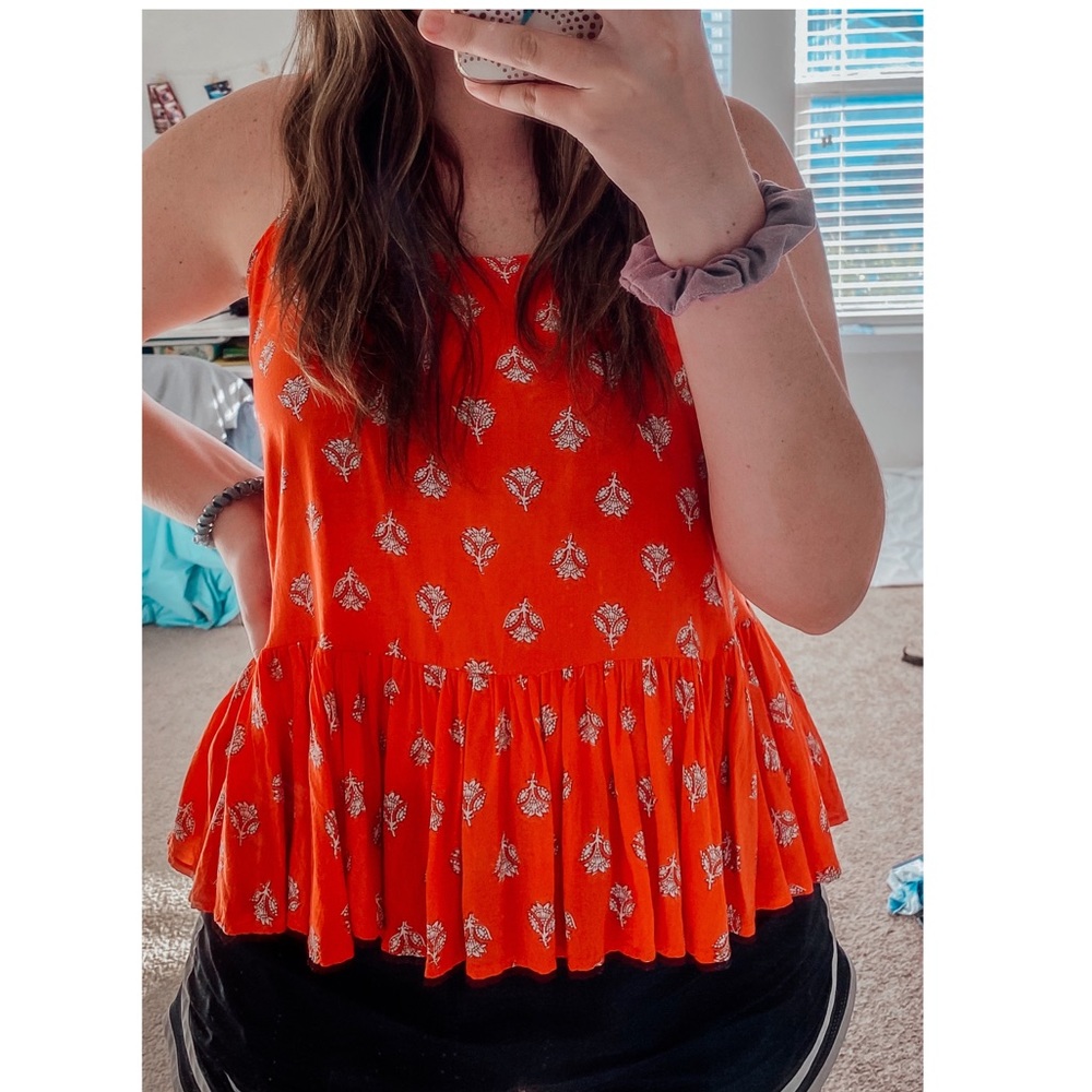 orange floral tank top!
